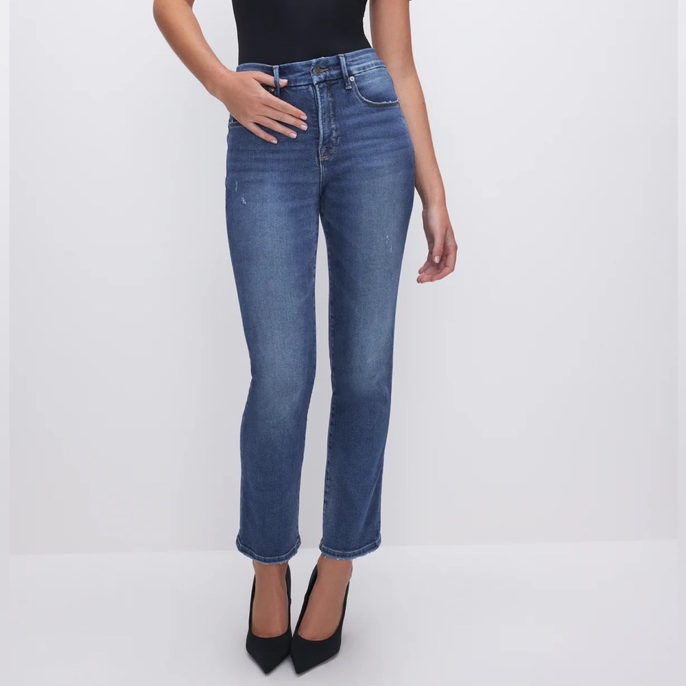 Good American Good Legs Straight Compression Jeans - Size 18